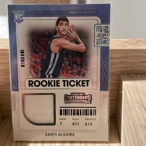 Santi Aldama Rookie ticket jersey patch panini contenders